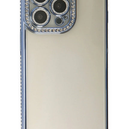 iPhone 14 Pro Joke Taşlı Silikon Kılıf - Mavi 2