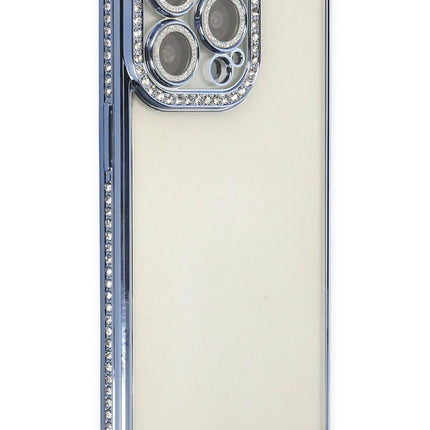 iPhone 14 Pro Joke Taşlı Silikon Kılıf - Mavi