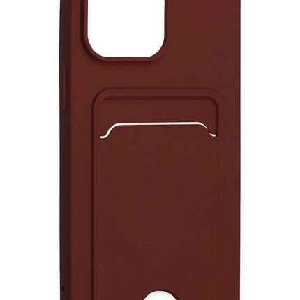 iPhone 14 Pro Kelvin Kartvizitli Silikon Kılıf - Bordo 3