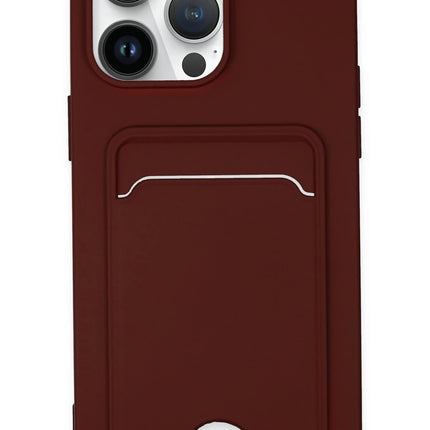 iPhone 14 Pro Kelvin Kartvizitli Silikon Kılıf - Bordo