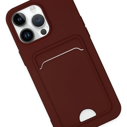 iPhone 14 Pro Kelvin Kartvizitli Silikon Kılıf - Bordo 2