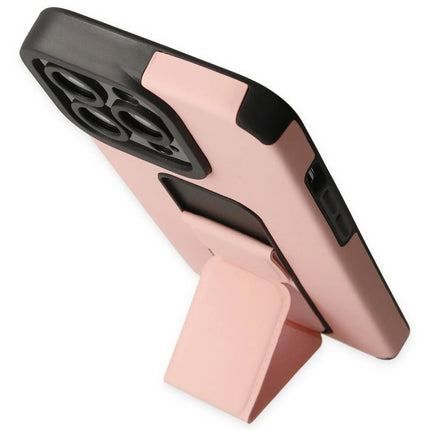 iPhone 14 Pro Mega Standlı Silikon Kılıf - Pudra 3