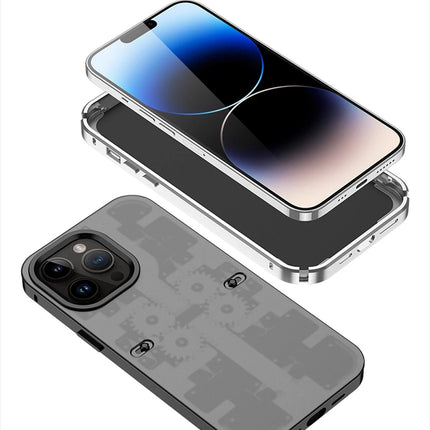 iPhone 14 Pro Mekanik Bumper Kapak Kılıf - Derin Mor 5