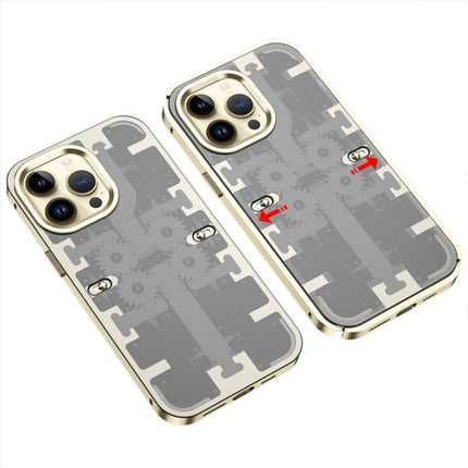 iPhone 14 Pro Mekanik Bumper Kapak Kılıf - Gold