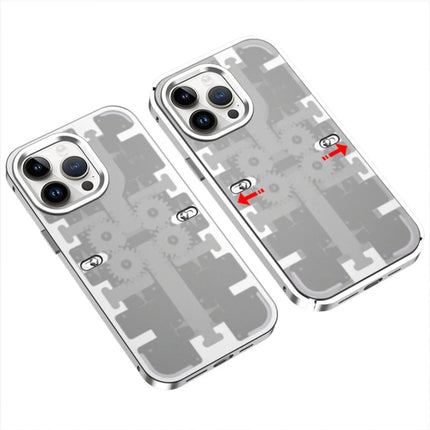 iPhone 14 Pro Mekanik Bumper Kapak Kılıf - Gümüş
