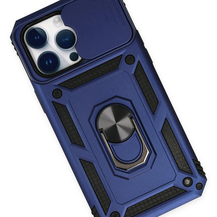 iPhone 14 Pro Pars Lens Yüzüklü Silikon Kılıf - Lacivert 3
