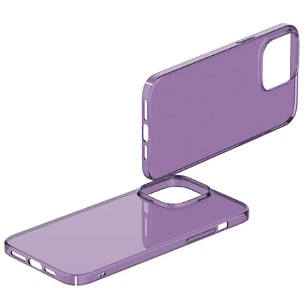 iPhone 14 Pro Pc Sert Şeffaf Kapak Kılıf - Mor 5
