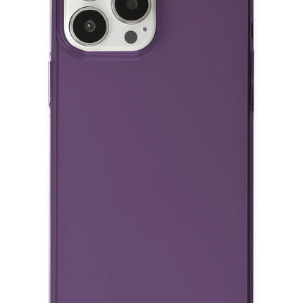 iPhone 14 Pro Pc Sert Şeffaf Kapak Kılıf - Mor