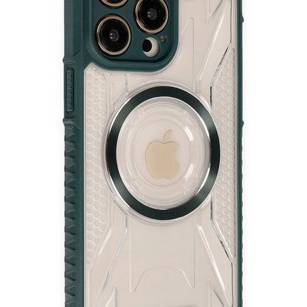 iPhone 14 Pro Prag Magneticsafe Kapak Kılıf - Koyu Yeşil 2