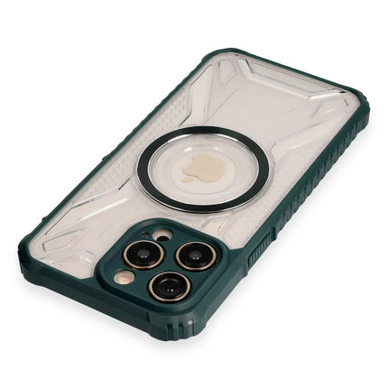 iPhone 14 Pro Prag Magneticsafe Kapak Kılıf - Koyu Yeşil 3
