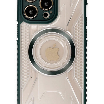 iPhone 14 Pro Prag Magneticsafe Kapak Kılıf - Koyu Yeşil