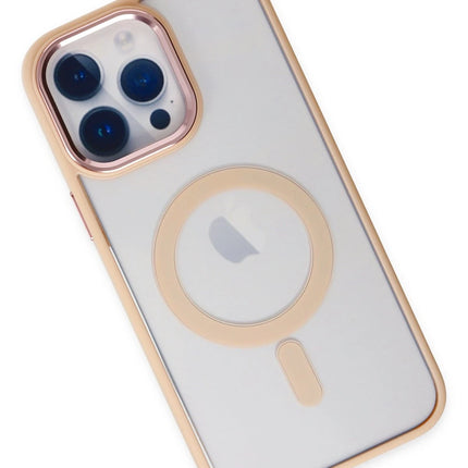 iPhone 14 Pro Room Magneticsafe Silikon Kılıf - Pudra 3