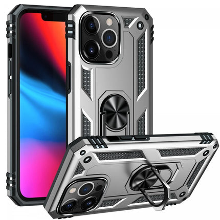 iPhone 14 Pro Sofya Yüzüklü Silikon Kapak Kılıf - Gümüş 2