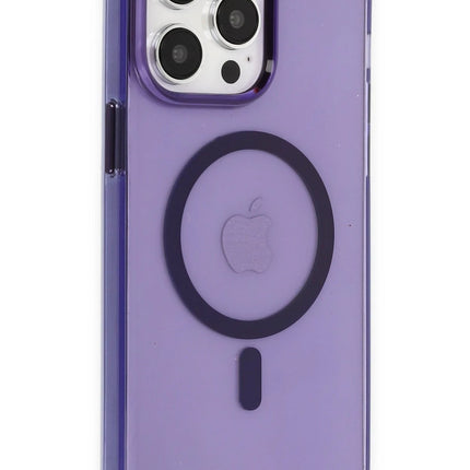 iPhone 14 Pro Tron Şeffaf Magsafe Kapak Kılıf - Derin Mor