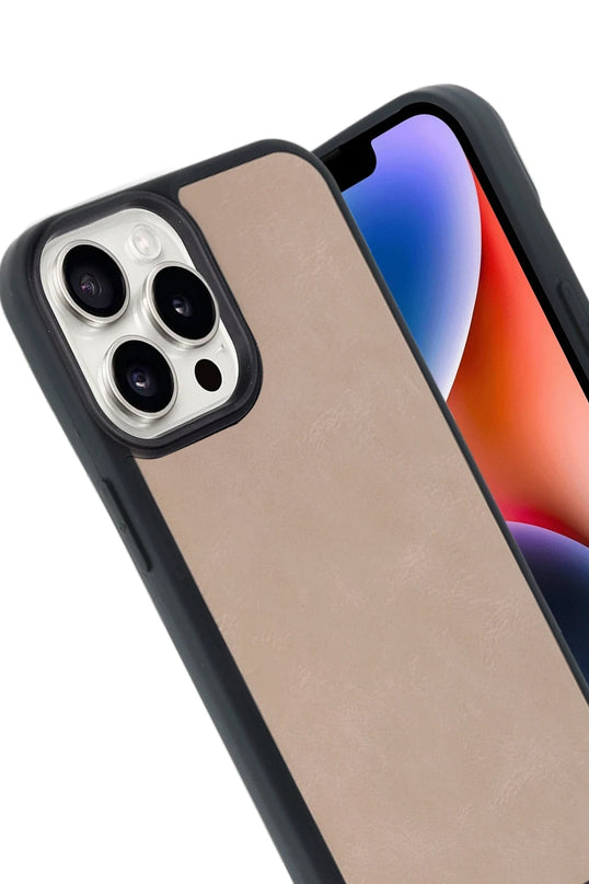 iPhone 14 Pro Max Aras Deri Kapak Kılıf - Pudra 2