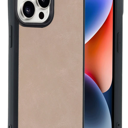 iPhone 14 Pro Max Aras Deri Kapak Kılıf - Pudra