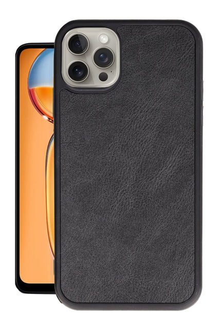 iPhone 14 Pro Max Aras Deri Kapak Kılıf - Siyah