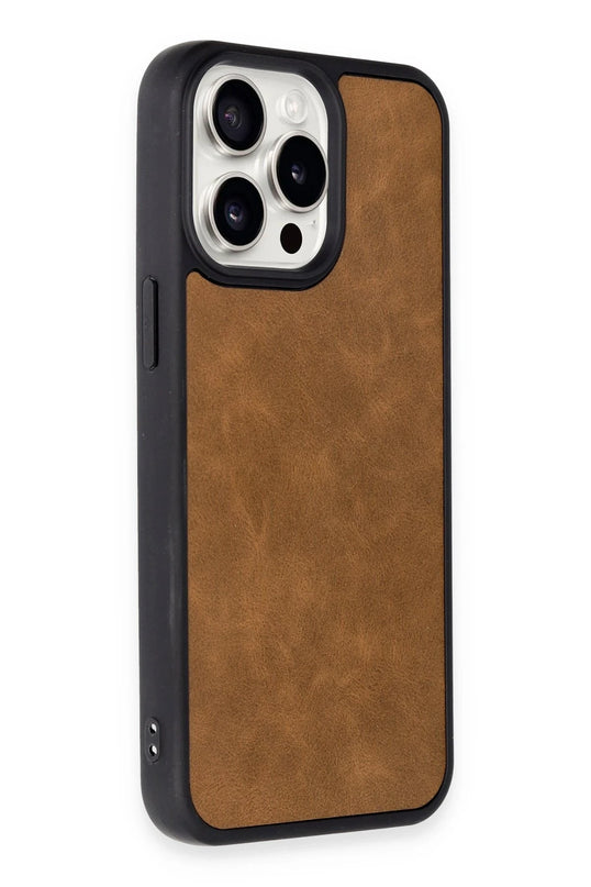 iPhone 14 Pro Max Aras Deri Kapak Kılıf - Taba 2