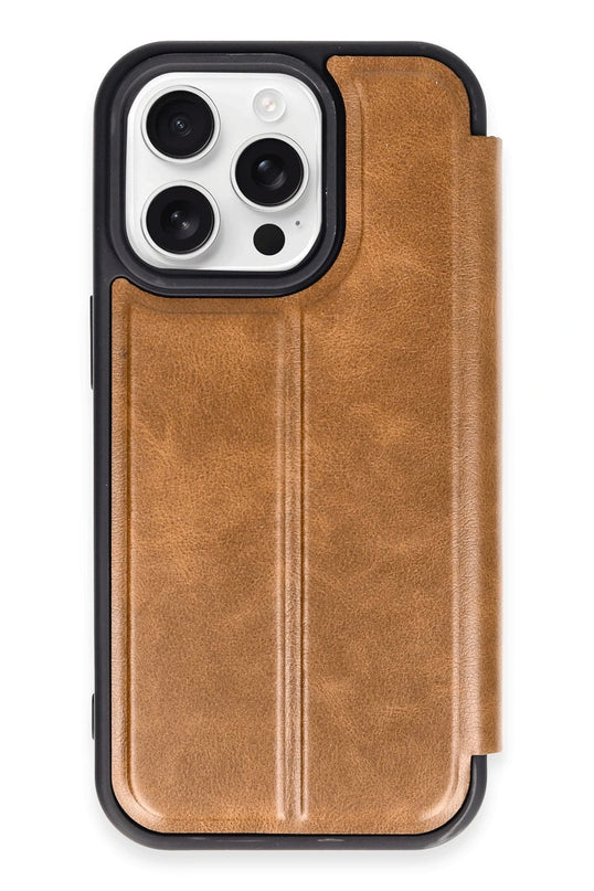 iPhone 14 Pro Max Flip Cover Kılıf - Taba