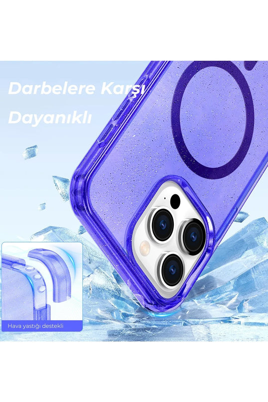 iPhone 14 Pro Max Star Magsafe Kapak Kılıf - Turuncu 2