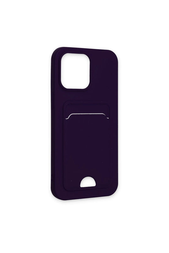 iPhone 14 Pro Max Kelvin Kartvizitli Silikon Kılıf - Derin Mor 3