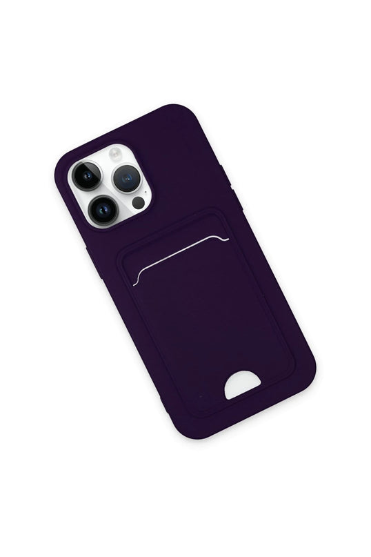 iPhone 14 Pro Max Kelvin Kartvizitli Silikon Kılıf - Derin Mor 2
