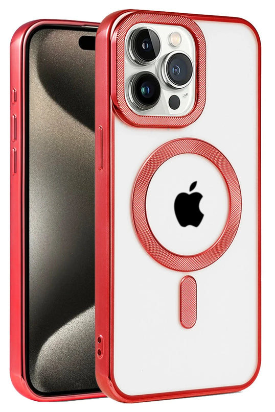 iPhone 14 Pro Max Kronos Magsafe Kapak Kılıf - Kırmızı