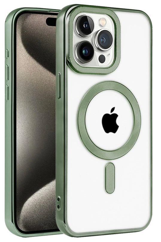 iPhone 14 Pro Max Kronos Magsafe Kapak Kılıf - Koyu Yeşil