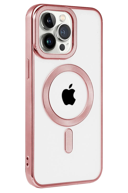 iPhone 14 Pro Max Kronos Magsafe Kapak Kılıf - Rose Gold 2