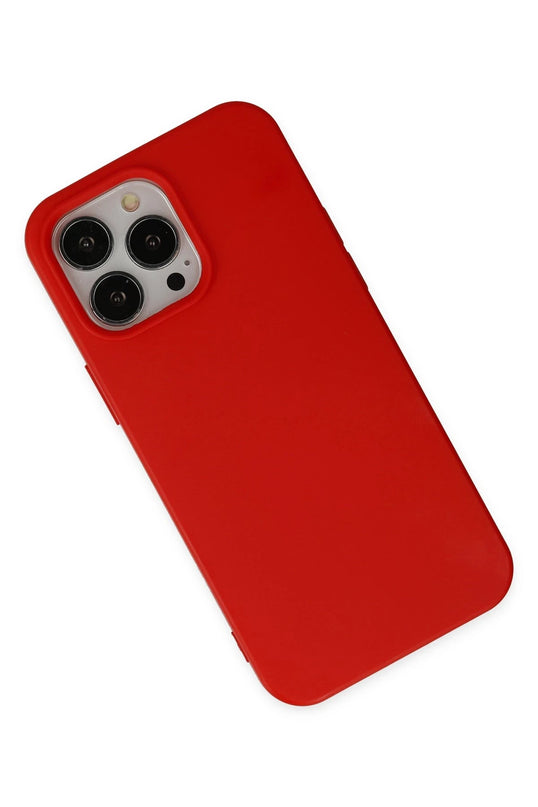 iPhone 14 Pro Max Nano içi Kadife Silikon Kılıf - Kırmızı 3
