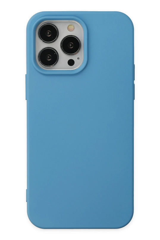 iPhone 14 Pro Max Nano içi Kadife Silikon Kılıf - Mavi