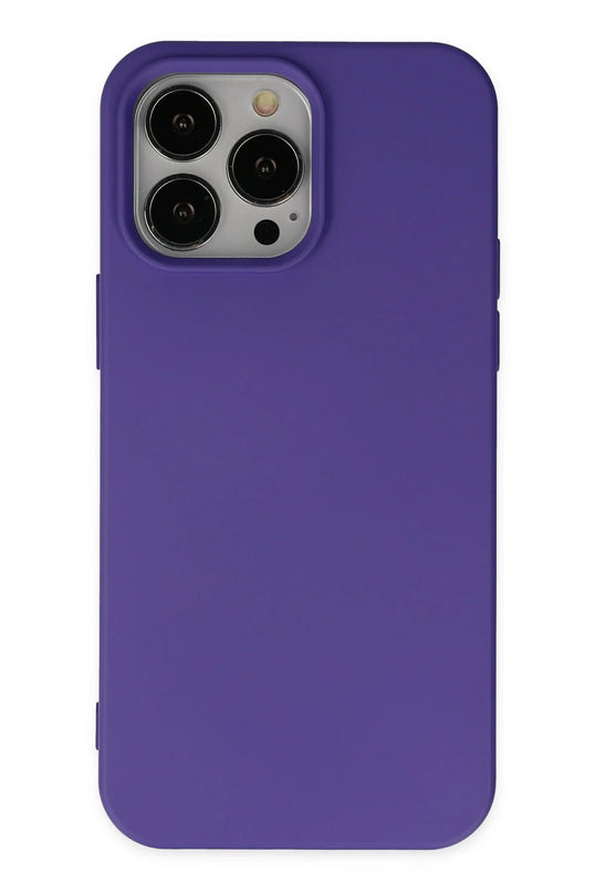 iPhone 14 Pro Max Nano içi Kadife Silikon Kılıf - Mor