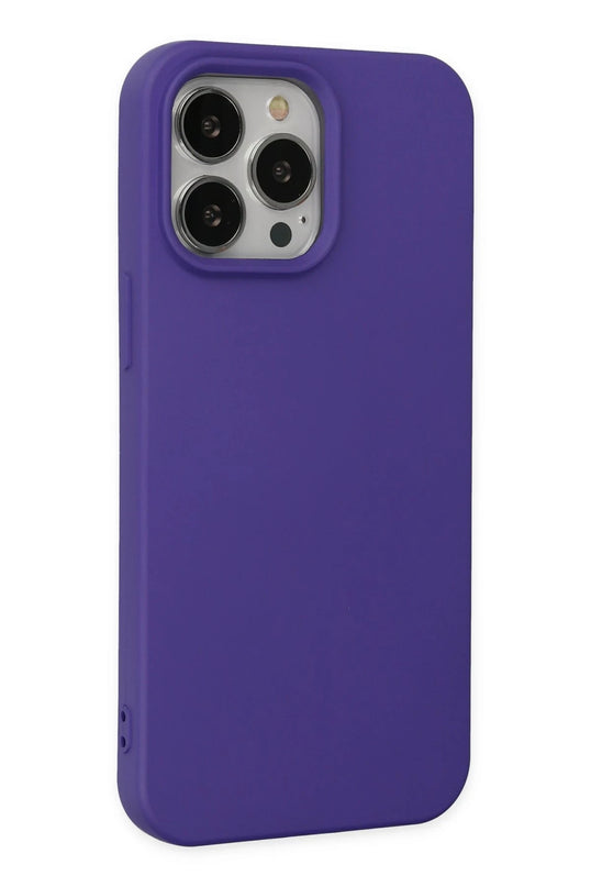 iPhone 14 Pro Max Nano içi Kadife Silikon Kılıf - Mor 2