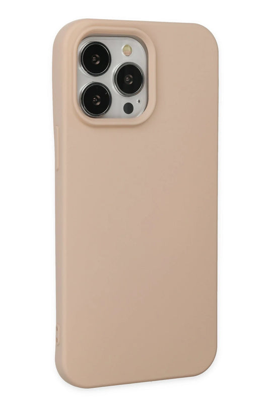 iPhone 14 Pro Max Nano içi Kadife Silikon Kılıf - Pudra 2