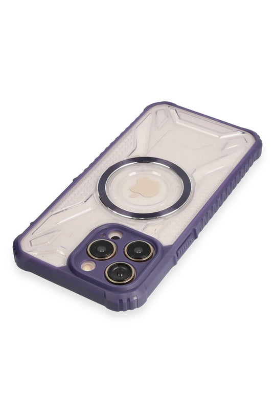 iPhone 14 Pro Max Prag Magneticsafe Kapak Kılıf - Derin Mor 3