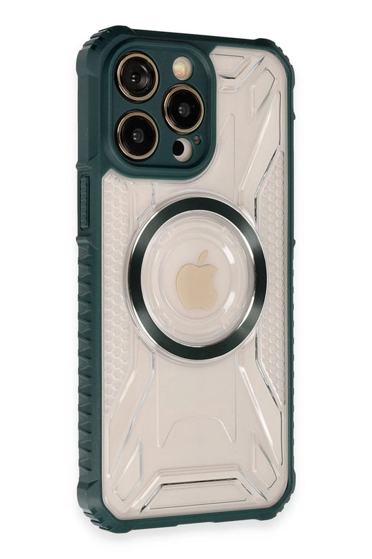 iPhone 14 Pro Max Prag Magneticsafe Kapak Kılıf - Koyu Yeşil 2