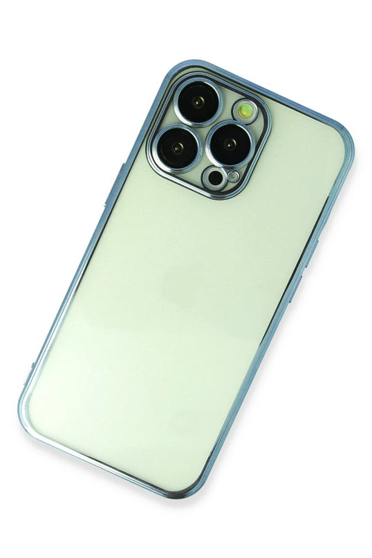 iPhone 14 Pro Max Razer Lensli Silikon Kılıf - Açık Mavi 2