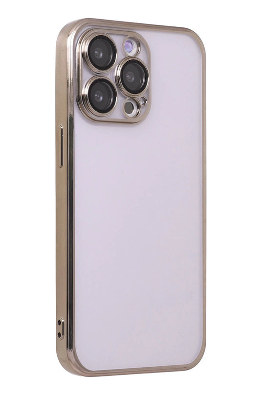 iPhone 14 Pro Max Razer Lensli Silikon Kılıf - Gold 3
