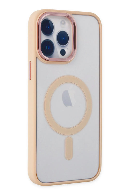 iPhone 14 Pro Max Room Magneticsafe Silikon Kılıf - Pudra