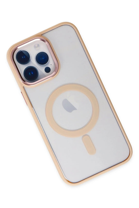 iPhone 14 Pro Max Room Magneticsafe Silikon Kılıf - Pudra 3