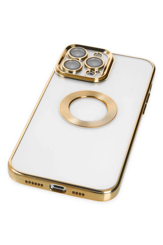 iPhone 14 Pro Max Slot Silikon Kılıf - Gold 4