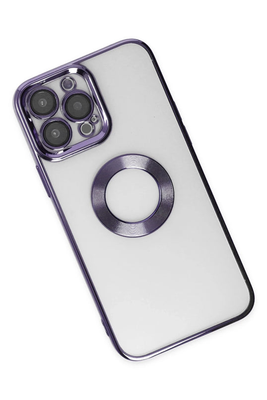 iPhone 14 Pro Max Slot Silikon Kılıf - Mor 3