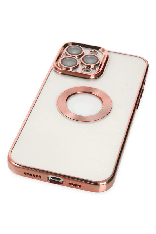 iPhone 14 Pro Max Slot Silikon Kılıf - Rose Gold 4