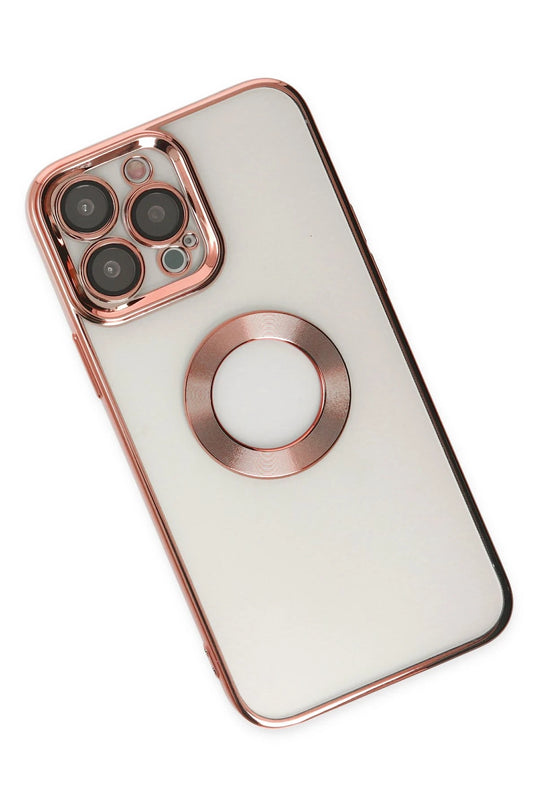 iPhone 14 Pro Max Slot Silikon Kılıf - Rose Gold 3