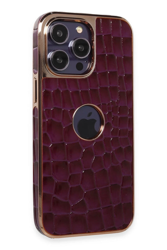 iPhone 14 Pro Max Snake Kapak Kılıf - Derin Mor