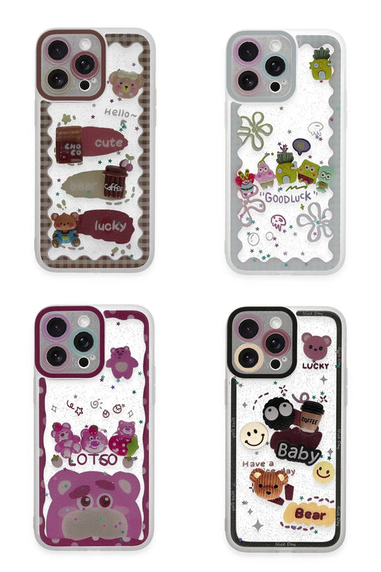 iPhone 14 Pro Max Sweet Desenli Silikon Kapak Kılıf - Şeffaf 2