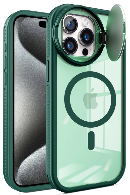 iPhone 14 Pro Max Teleskop Lens Magsafe Silikon Kapak Kılıf - Koyu Yeşil 2