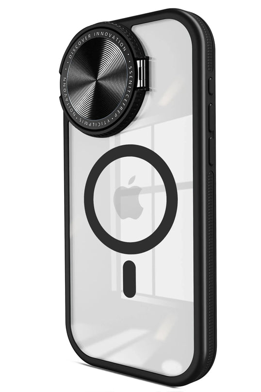 iPhone 14 Pro Max Teleskop Lens Magsafe Silikon Kapak Kılıf - Siyah