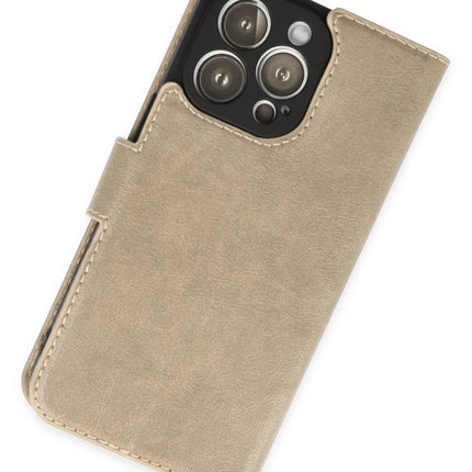 iPhone 14 Pro Max Trend S Plus Kapaklı Kılıf - Gold 2