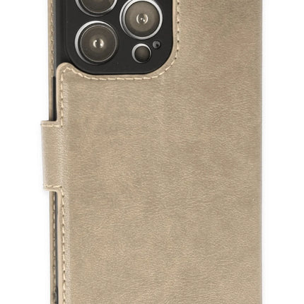 iPhone 14 Pro Max Trend S Plus Kapaklı Kılıf - Gold